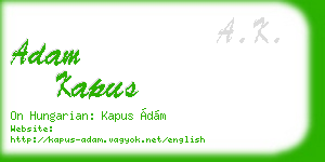 adam kapus business card