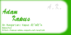 adam kapus business card